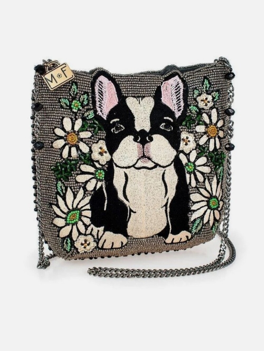 Mary Frances Beaded French Bulldog Crossbody Bag- Pardon My Frenchie